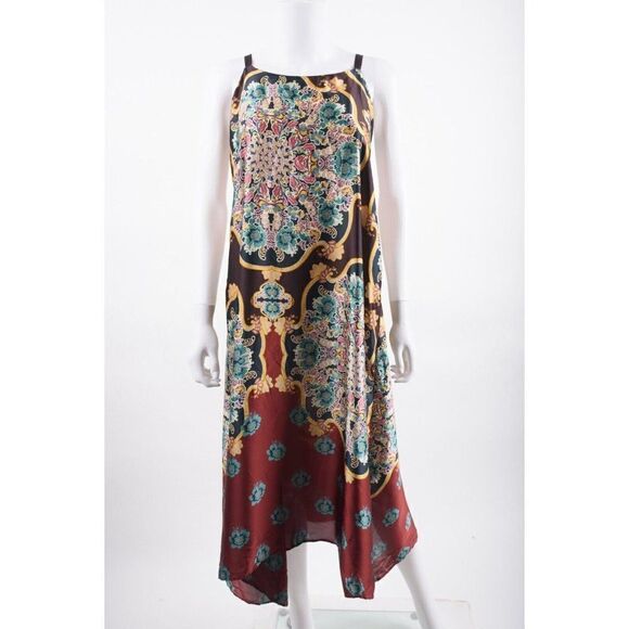 Zara Womens Printed Midi Dress XS Loose Fitting Multi-Color Floral 8019/439 NWOT - Picture 1 of 6